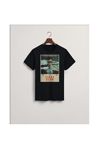 MarkaTurko Fight Club Black Special Design Cotton Combed Unisex T-shirt 305-17