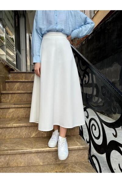 CNG MODA Battal Size Puff Scuba Skirt