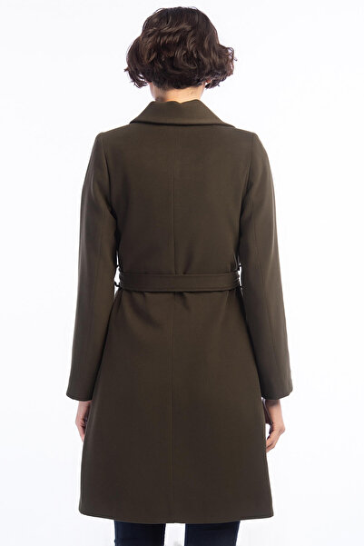 Pitti Women's Khaki Short Buttoned Laced Coat 70521