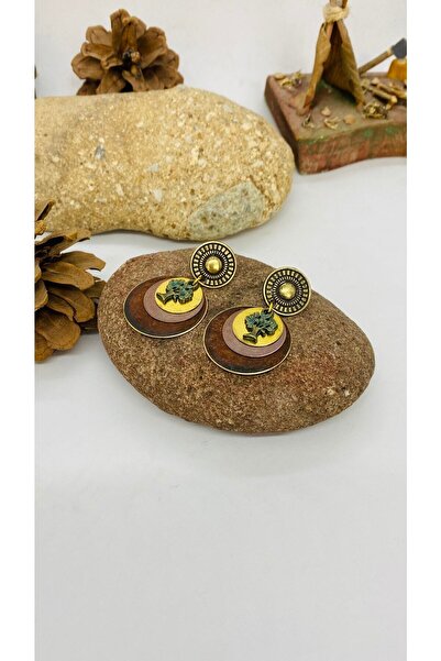 Porsuk Alternatif El Yapımı Etnik Otantik Hippi Bohem Hindistan Hayat Ağacı Küpe