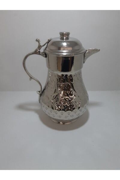 Burcu Bakır Nikel İşli 12 Bardaklık Sürahi