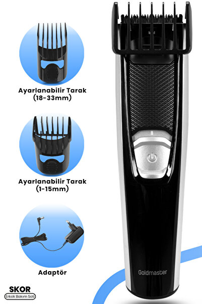 GOLDMASTER Skor Kablolu Kablosuz Şarjlı Şaç Sakal Kesme Makinesi GM-9104