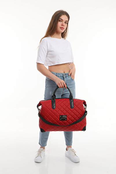 By Hakan MİAMİ POLO 1203E Geantă de mână mare Geantă de vacanță de călătorie ROȘU