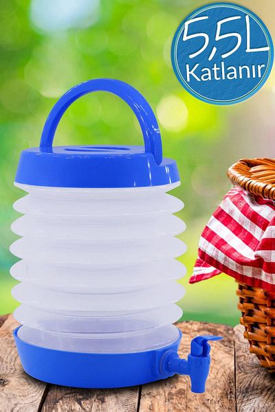 Ozsport Foldable Water Dispenser with Tap Bellows Water Canister Fountain Picnic Camping Flask Bottled Drinks
