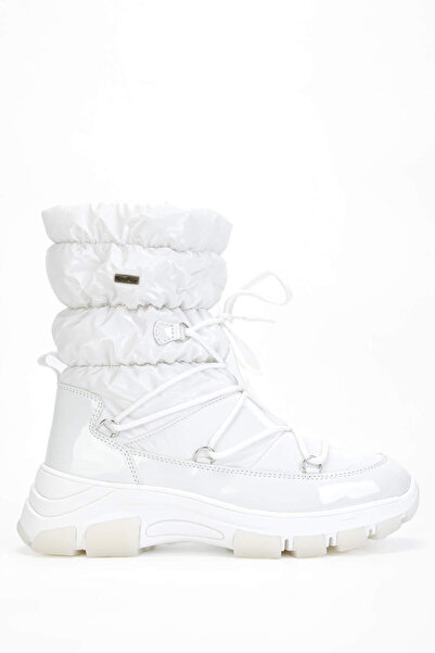 Tamer Tanca OTHREE Kadın Deri & Tekstil Beyaz Kar Botu