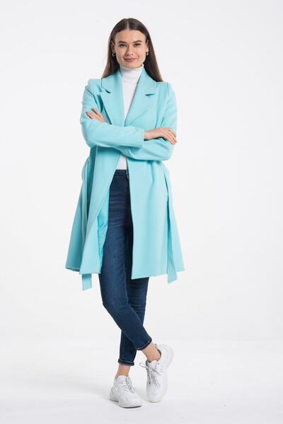 Pitti Women's Light Turquoise Coat 70477