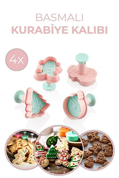 Bayev Yılbaşı Kurabiye Kalıbı 3133 ( Çam Ağacı - Gingerbreadman- Kardan Adam )