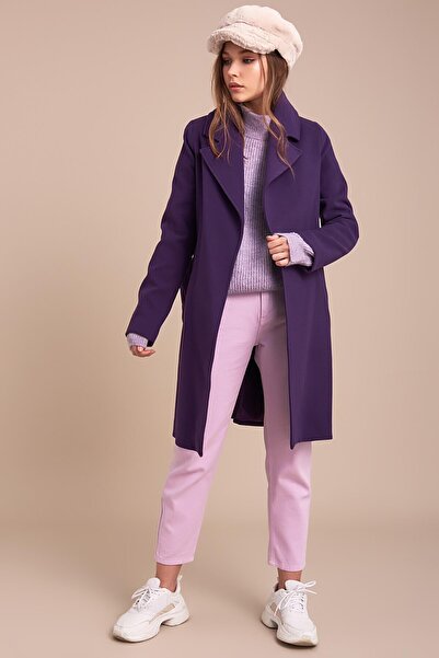 Pitti Women's Purple Short Tied Coat 70477