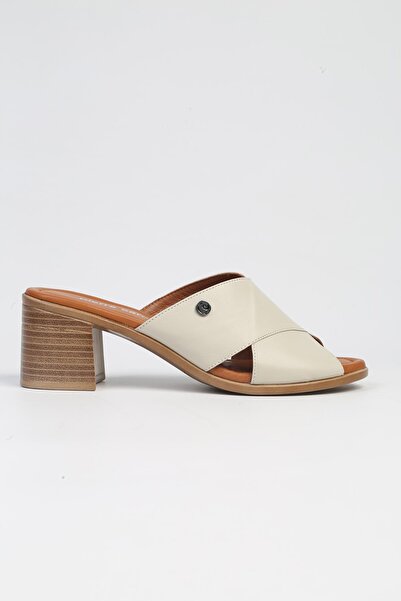 Pierre Cardin ® | PC-7219 - Μπεζ-Γυναικείες παντόφλες με τακούνι