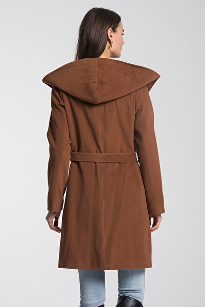 Pitti Women's Tan Hooded Short Coat 70510-P