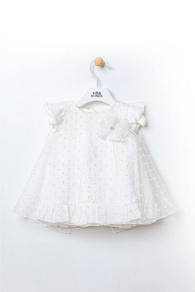 morwind White Baby Girl Dress Bow Frilly Tulle Girl Birthday Dress