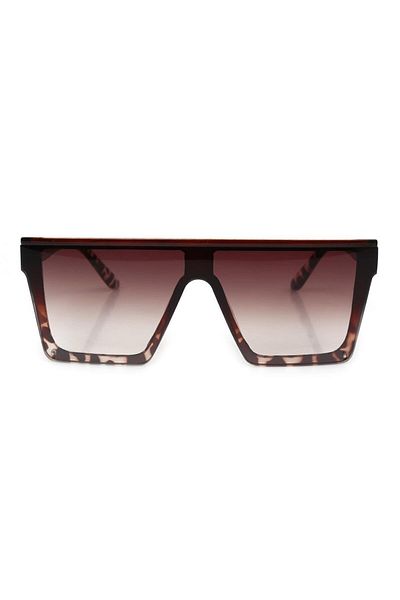 Angel Eyes Brown Leopard Frame Brown Gradient Glass Rectangle Women Sunglasses Ae312c4