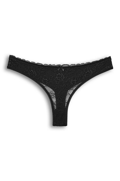 HNX 2-Piece Front Lace Back Double Layer Cotton Thong Women's Panties