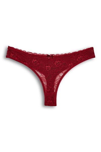 HNX 2-Piece Front Lace Back Double Layer Cotton Thong Women's Panties