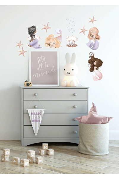 WALLHUMAN Стикери за стена за детска стая „Океански феи“