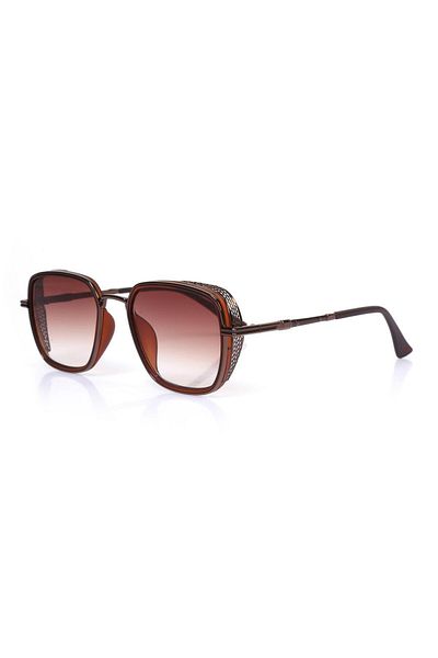 Angel Eyes Rectangular Brown Unisex Sunglasses Ae2033c8