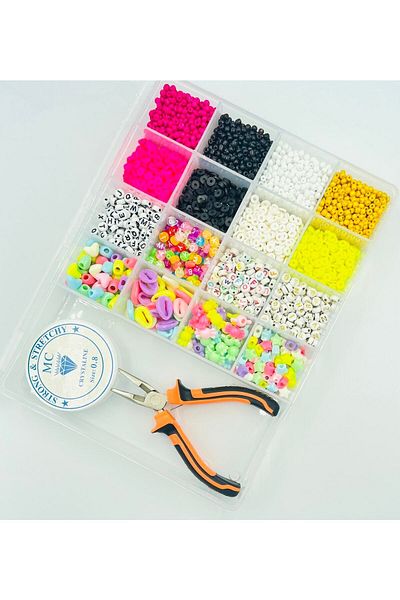 yiğit aksesuar Σετ κατασκευής κοσμημάτων Fimo Beads σε κουτί με 17 μάτια Προμήθειες κοσμημάτων