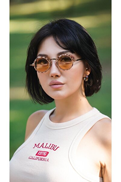 Angel Eyes Women's Sunglasses Round Spotted Frame Orange Glass