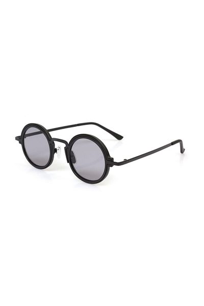 Angel Eyes Women's Sunglasses Round Black Frame Black Glass