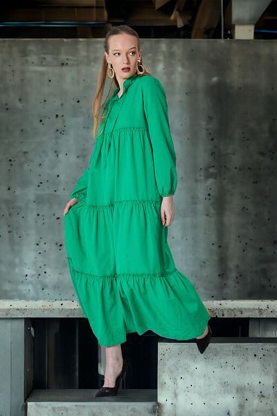 HAKKE Γυναικείο φόρεμα Hijab με κορδόνια γιακά