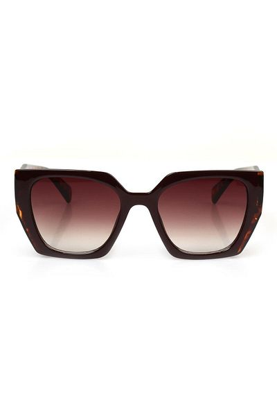Angel Eyes Brown Glass Patterned Framed Women's Sunglasses Ae2203c6