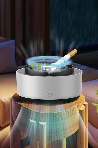 Uniquem Şık Dekoratif Dumanı İçine Çeken Kül Tablası Akıllı Kül Tablası Koku Duman Önleyici Kokusuz Küllük