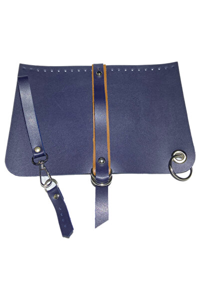 Lady Moss غطاء حقيبة مخطط مزدوج باللون الأزرق الداكن مقاس 24 × 17