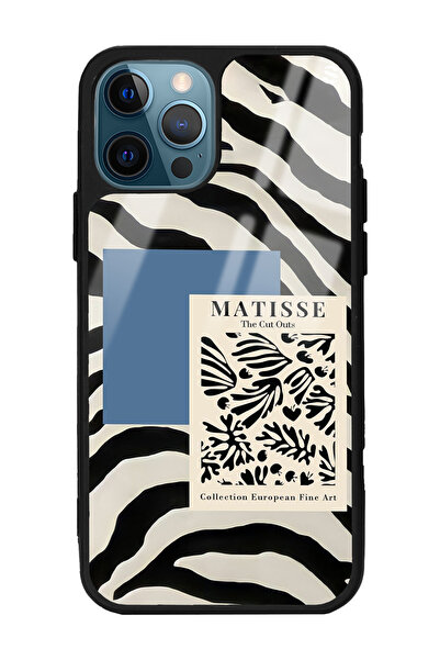 Spoyi iPhone 15 Pro Max Zebra Matısse Tasarımlı Glossy Telefon Kılıfı