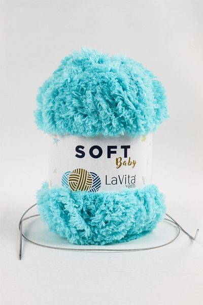 LaVita Yarn   Ață de catifea moale pentru bebeluși Amigurumi Ață de tricotat manual Ață Taka (5052 Cyan) Ață Taka