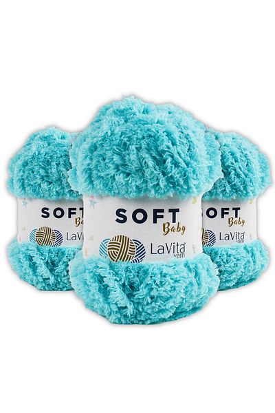 LaVita Yarn Soft Baby Velvet Yarn Amigurumi 3 Pack Πλεκτό στο χέρι Σχοινί Taka Yarn (5052 Βιολετί)