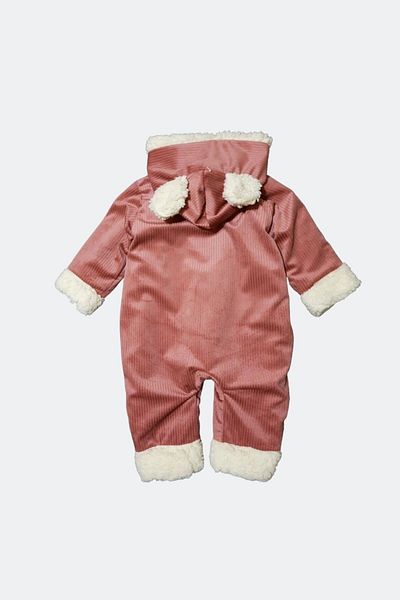 Minytrendy 6-24 Months Baby Girl/Boy Romper - Outside Velvet, Welsoft Covered, Zippered Hood