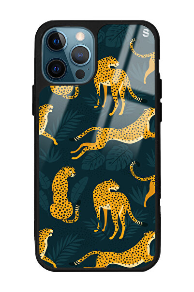 Spoyi iPhone 14 Pro Max Leaf Leopar Tasarımlı Glossy Telefon Kılıfı