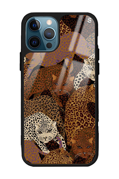 Spoyi iPhone 14 Pro Max Leoparlar Tasarımlı Glossy Telefon Kılıfı