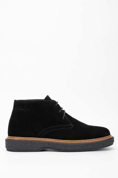 Tamer Tanca Men's Genuine Leather Black Suede Casual Boots