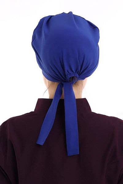 MİSS İPEK Dark Blue Hijab Tied Combed Cotton Bonnet
