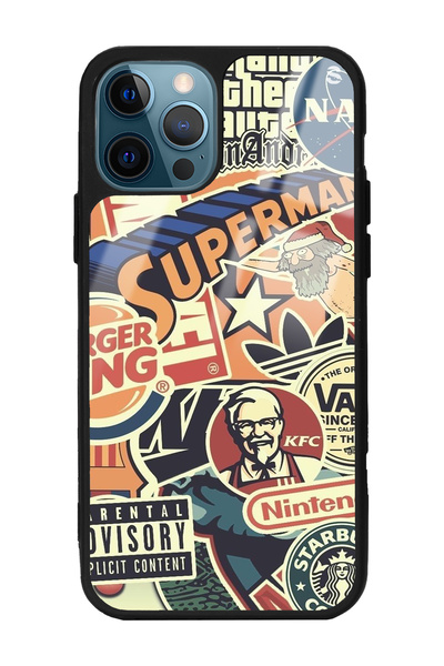 Spoyi حافظة هاتف لامعة بتصميم العلامة التجارية الرجعية لهاتف iPhone 15 Pro Max