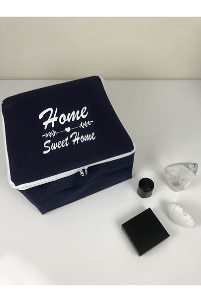 Dilara Home 2-Piece Mini Size Printed Dark Blue Organizer-Date