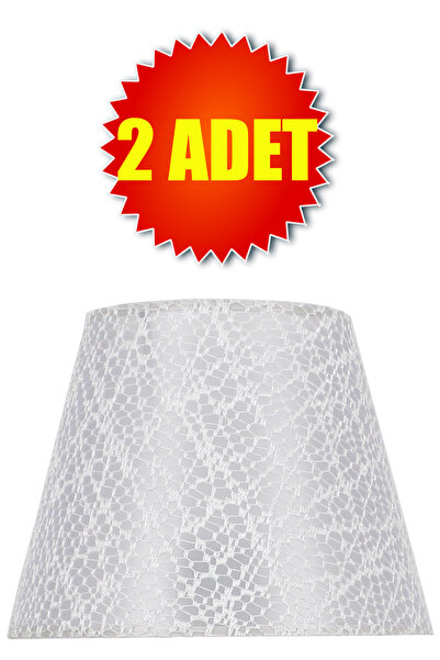 Vivido Home Dantelli Beyaz Modern Ikili Abajur Şapkası