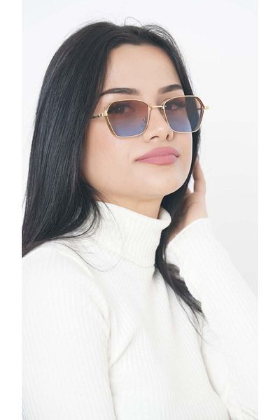 Angel Eyes Rectangular Brown Unisex Sunglasses Yw-8056f