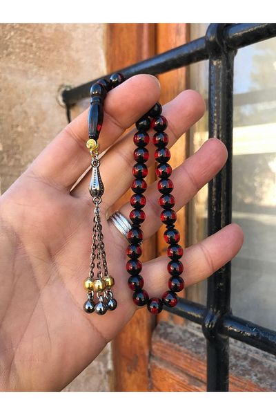 Sultan Telkari Red Vernier Model Globe Cut Powder Amber Prayer Beads