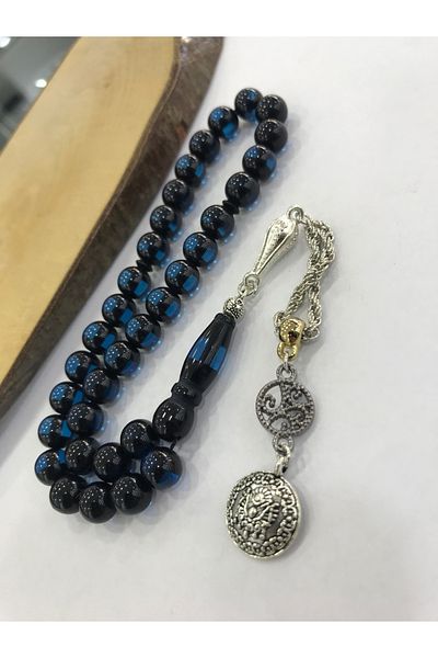 Sultan Telkari Transparent Blue Tone Powder Amber Rosary