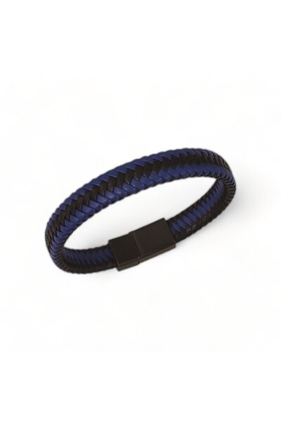 Hedea Urban Power Navy Blue Braided Leather Bracelet
