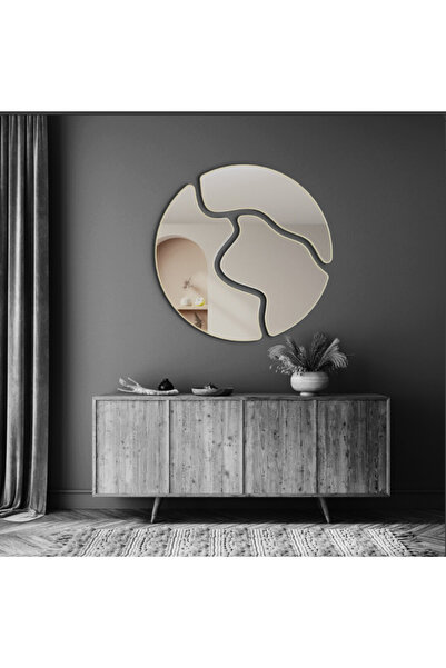 Fkctasarım Asimetrik Dekoratif Ayna Duvar Dekoru(70X70cm)