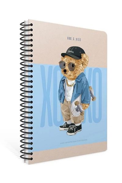 Gıpta - XOXO Spiral 120 Sheets Checked Notebook