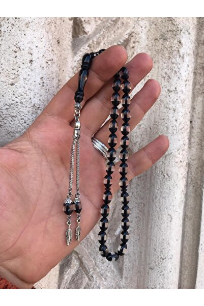 Sultan Telkari Siyah Sürmeli Model Toz Kehribar Tespih