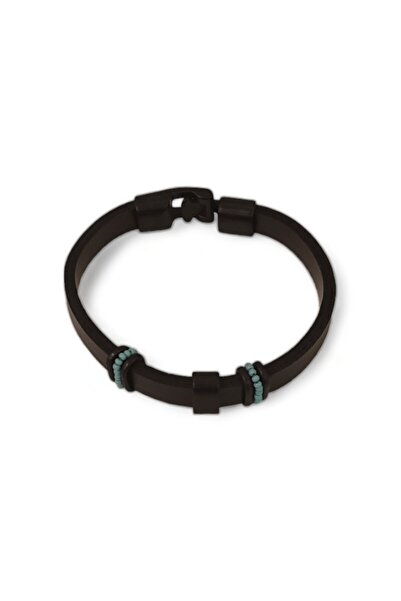 Hedea سوار جلدي أسود بتصميم تقليدي