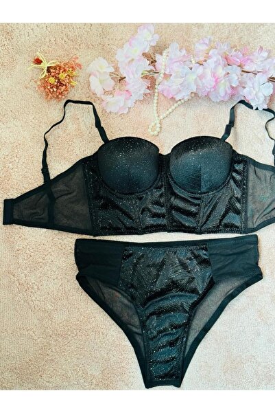 eftelya boutique korseli simli uzun büstiyer