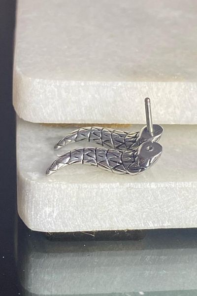Jaida Moda 316l Unisex Sports Surgical Steel Gothic Earrings - Pendulum Model Horn