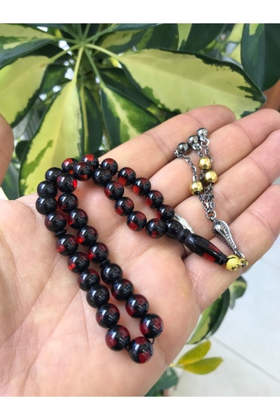 Sultan Telkari Red Vernier Model Globe Cut Powder Amber Prayer Beads