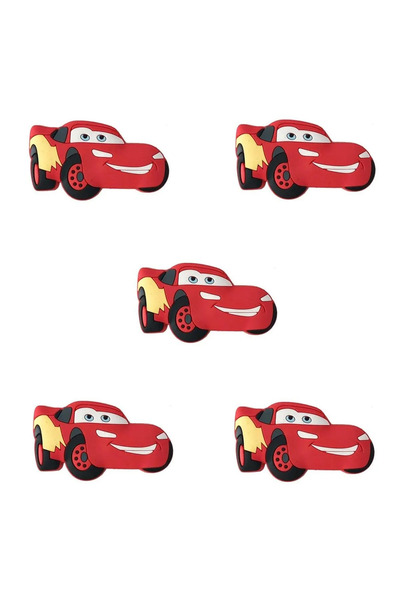 Genel Markalar 5'li Plastik Şimşek McQuenn Çocuk Düğme Mobilya Kulp